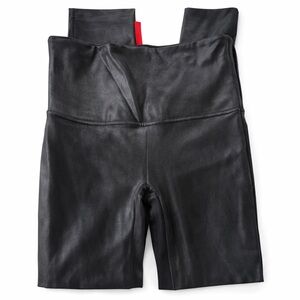 Black Spanx Faux Leather High-Waisted Leggings XL